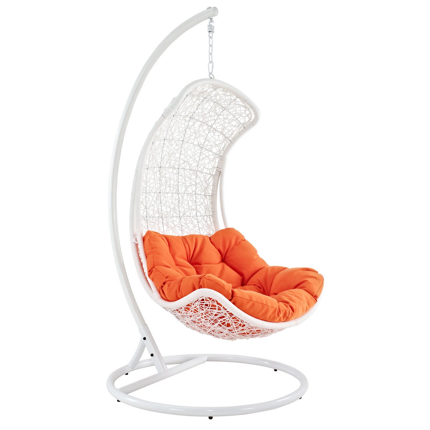 Modway Endow Swing Outdoor Patio Lounge Chair - White/Orange