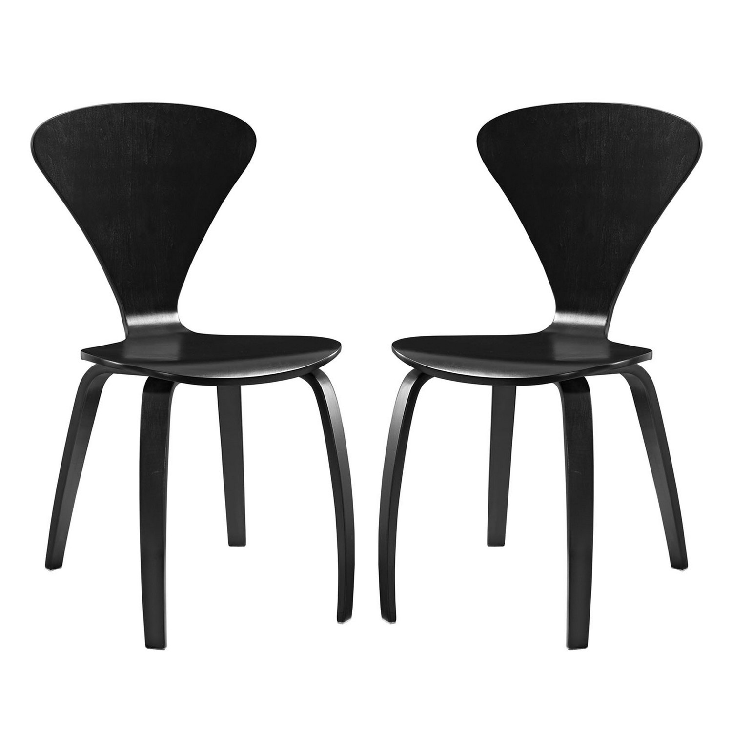 Modway Vortex Dining Chairs Set of 2 - Black