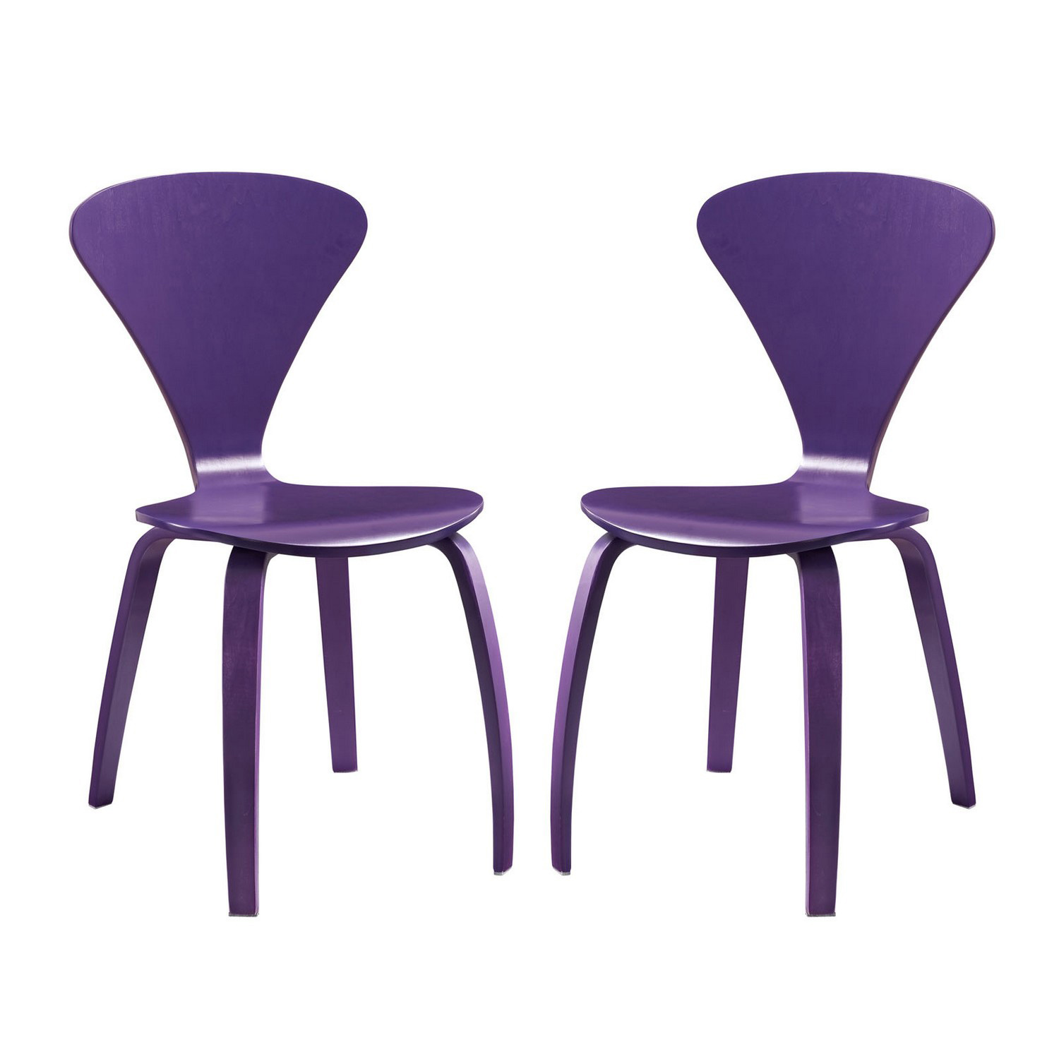 Modway Vortex Dining Chairs Set of 2 - Purple