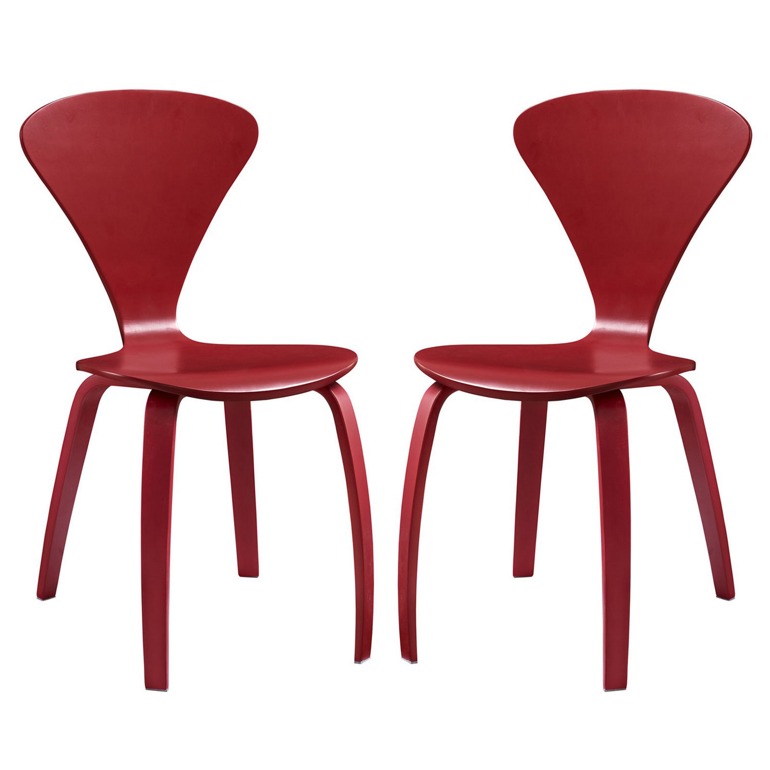 Modway Vortex Dining Chairs Set of 2 - Red