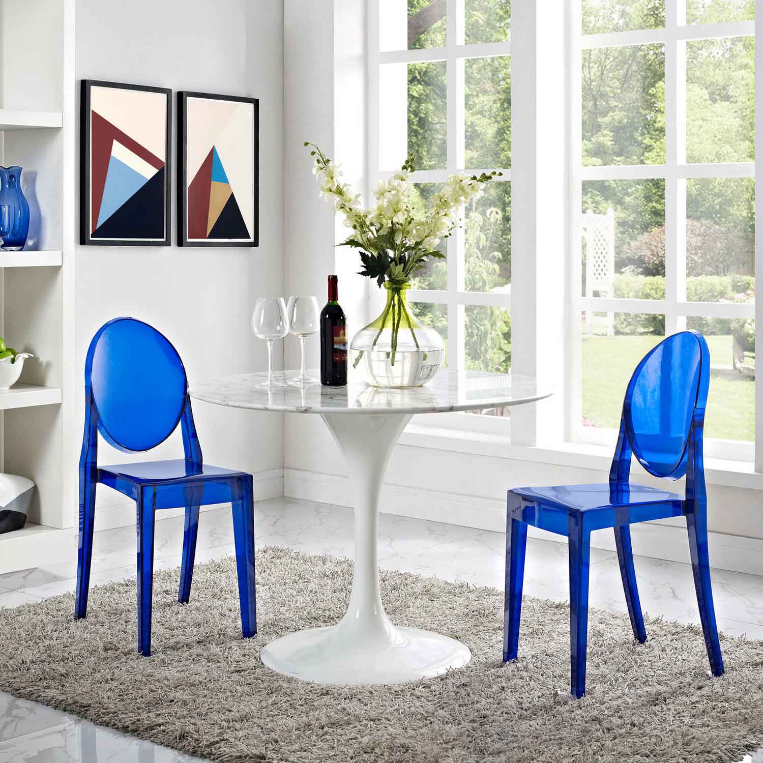 Modway Casper Dining Chairs Set of 2 - Blue