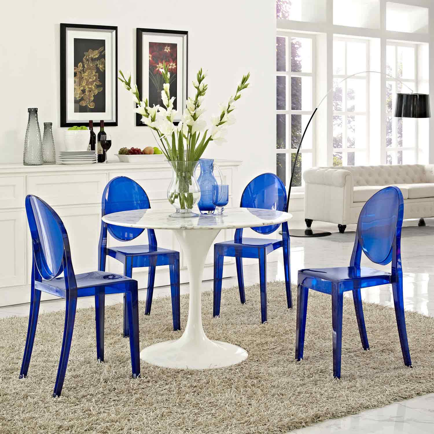 Modway Casper Dining Chairs Set of 4 - Blue
