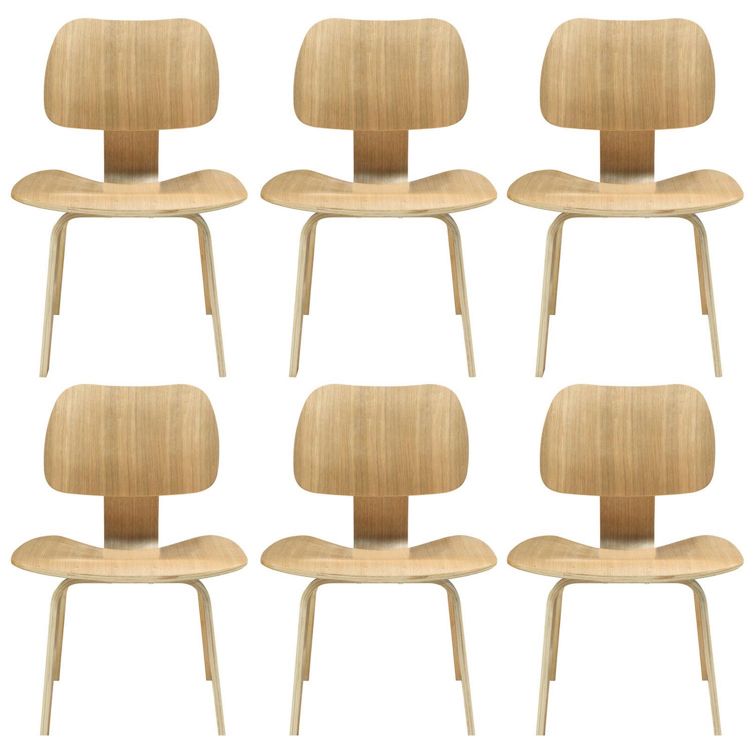 Modway Fathom Dining Chairs Set of 6 - Tan