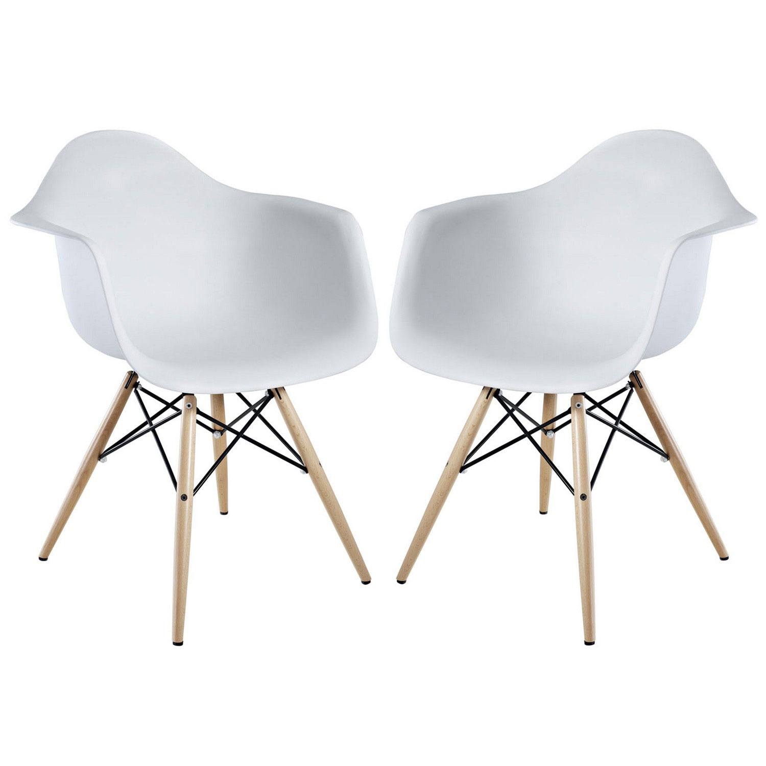 Modway Pyramid Dining Armchair Set of 2 - White