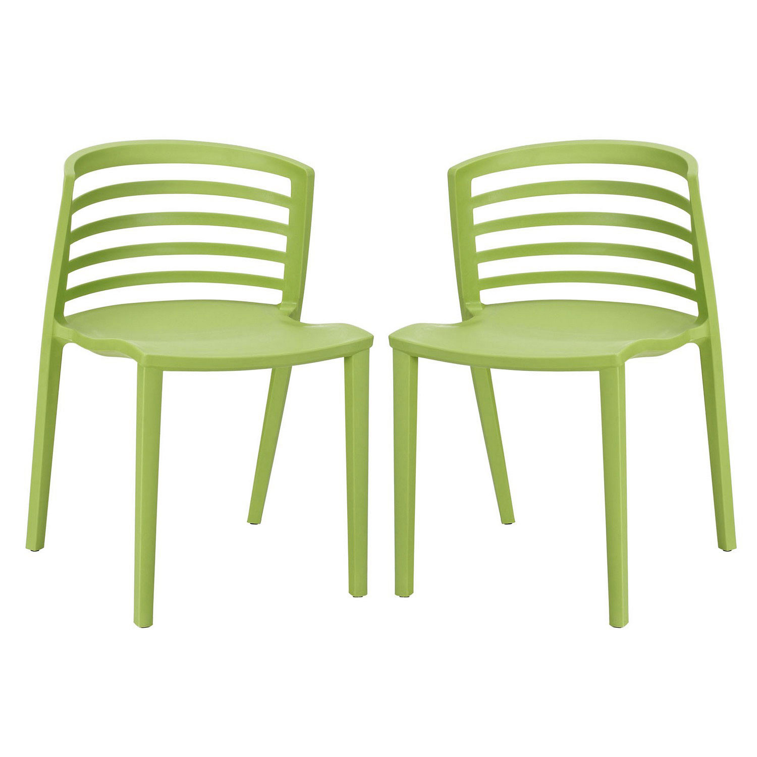 Modway Curvy Dining Chairs Set of 2 - Green