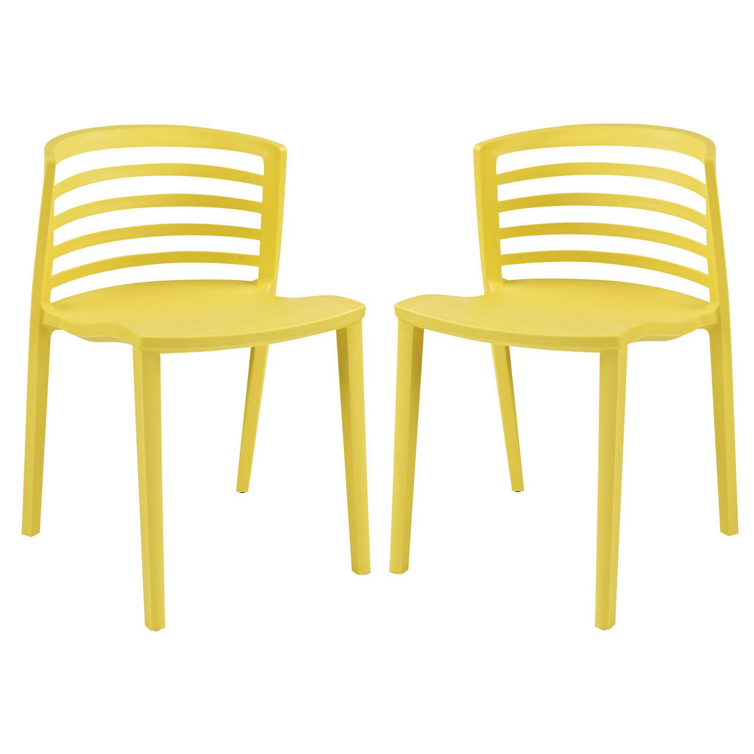 Modway Curvy Dining Chairs Set of 2 - Yellow