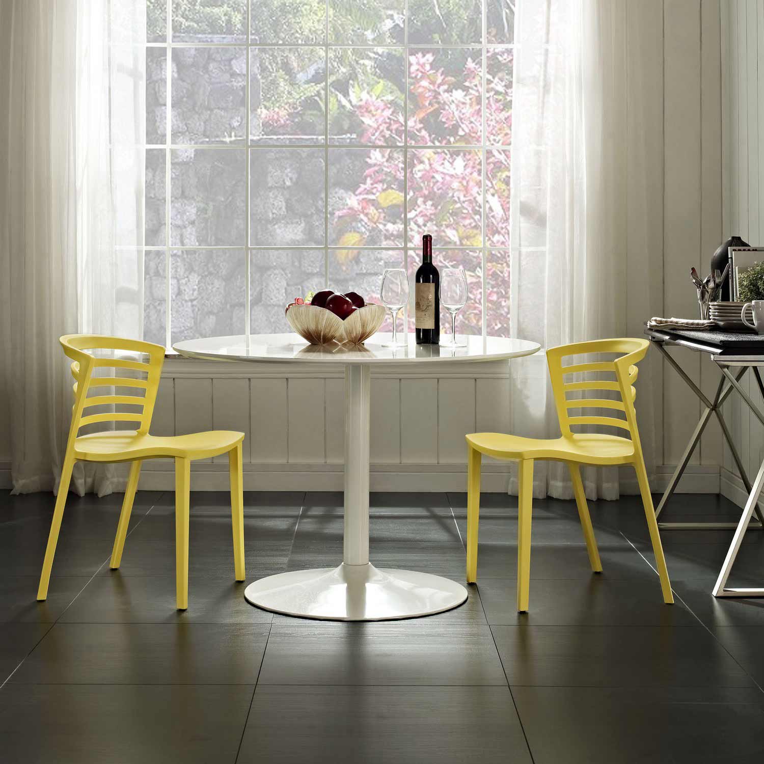 Modway Curvy Dining Chairs Set of 2 - Yellow