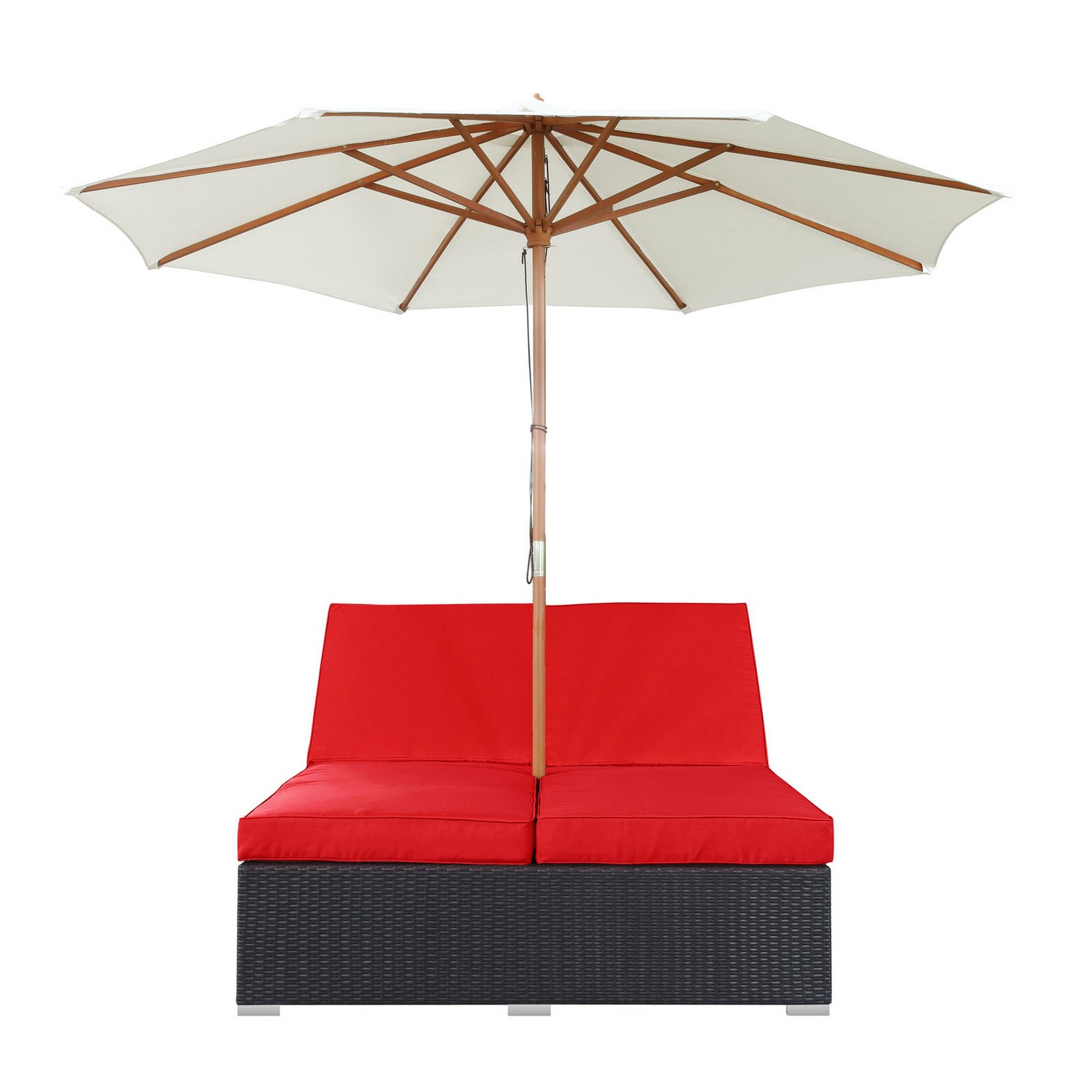 Modway Arrival Outdoor Patio Chaise - Espresso/Red