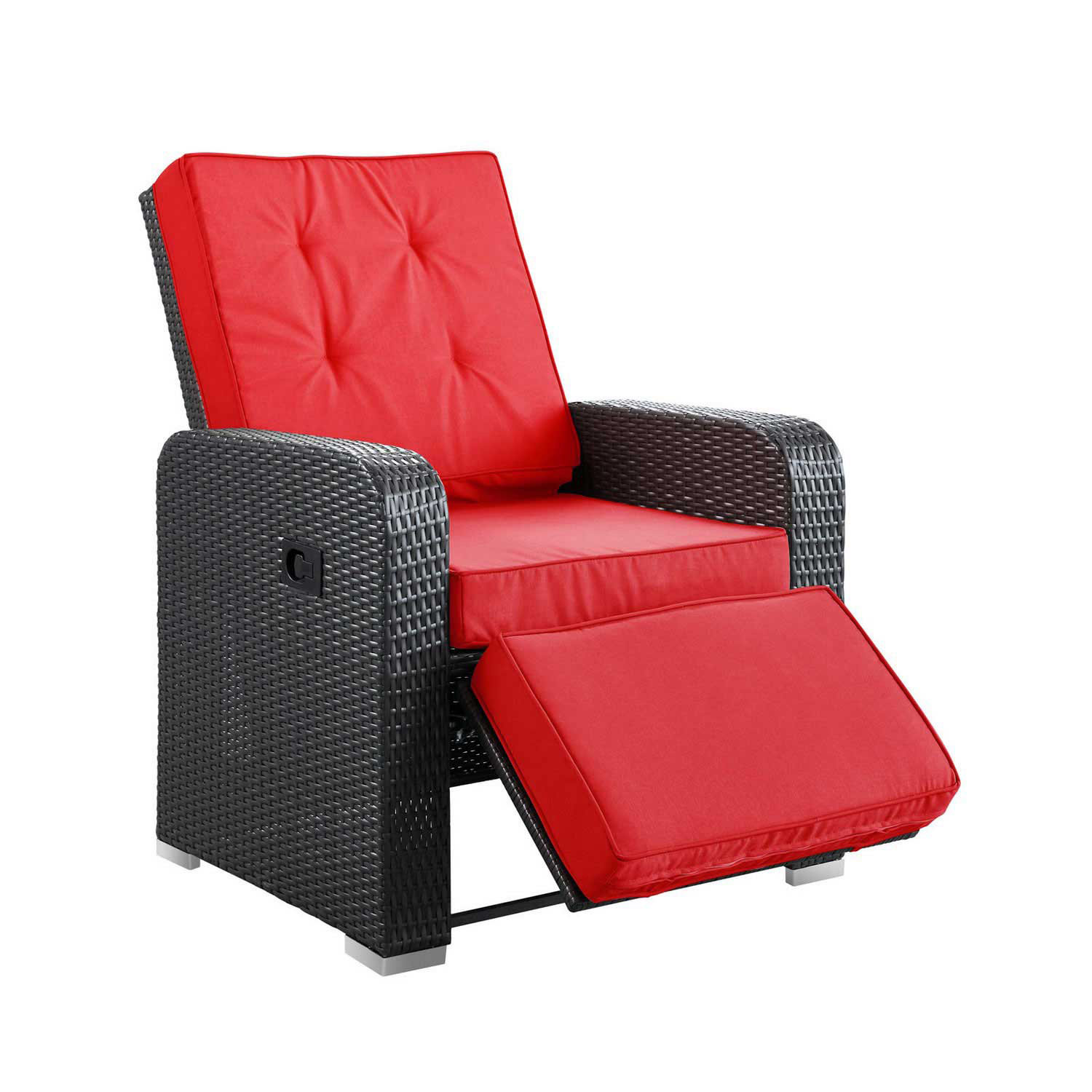 Modway Commence Patio Outdoor Patio Arm Chair Recliner - Espresso Red