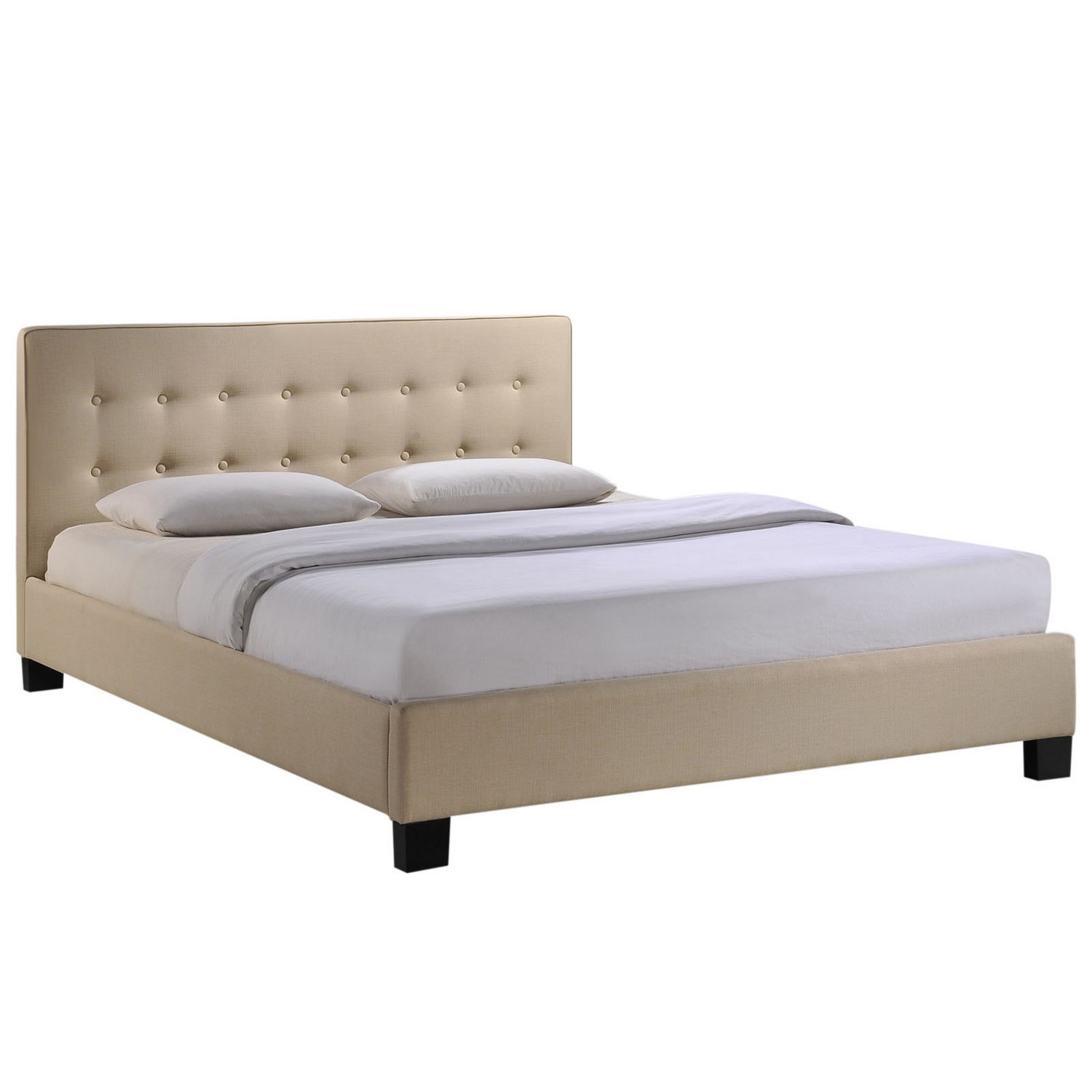 Modway Caitlin Queen Fabric Bed - Beige