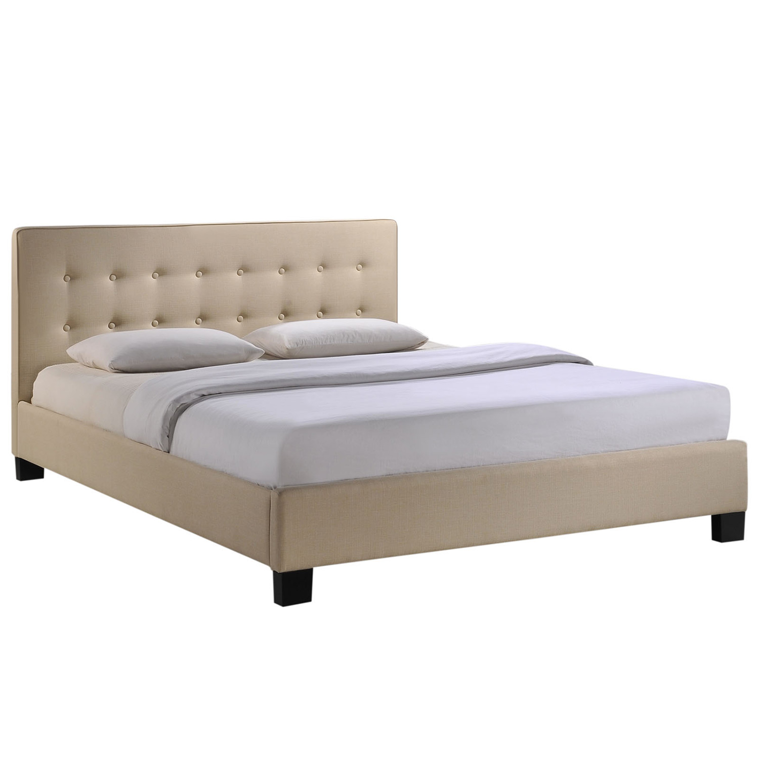 Modway Caitlin Fabric Bed - Beige