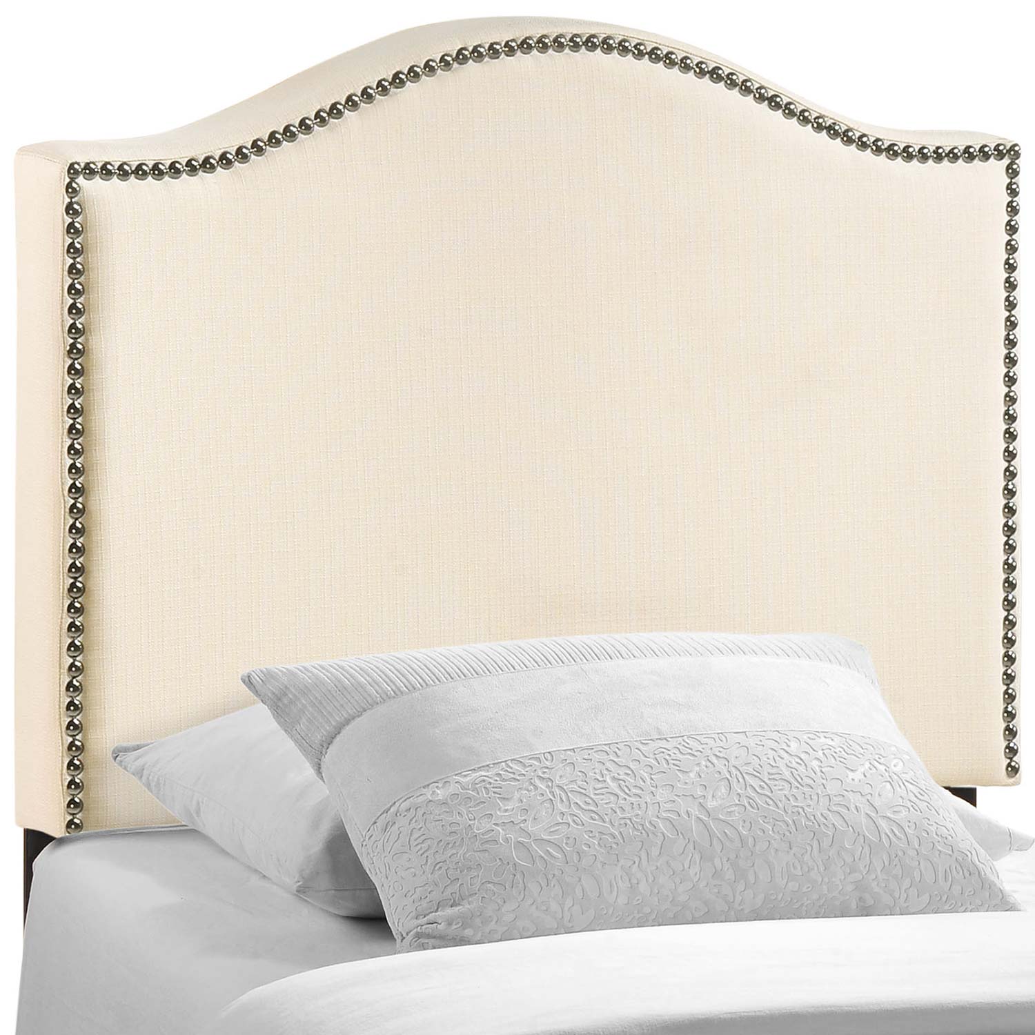 Modway Curl Nailhead Upholstered Headboard - Ivory