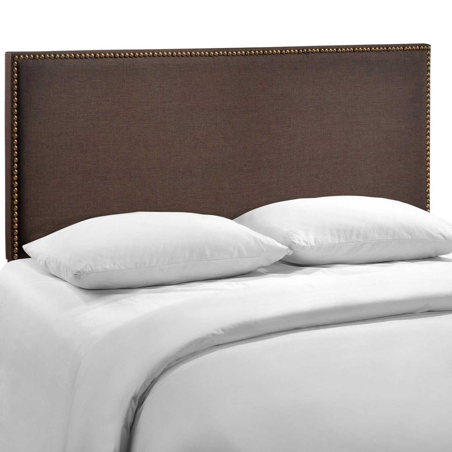 Modway Region Queen Nailhead Upholstered Headboard - Dark Brown