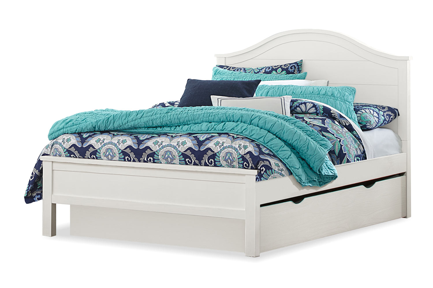 NE Kids Highlands Bailey Arch Bed with Trundle - White