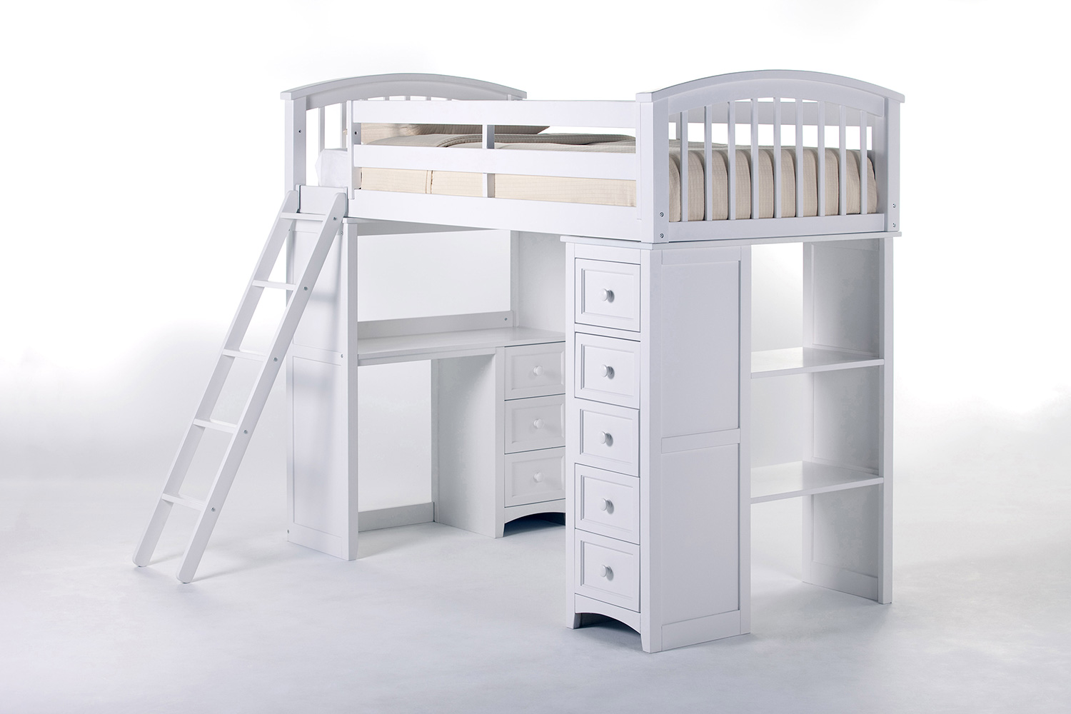 NE Kids SchoolHouse Student Loft Bed - White
