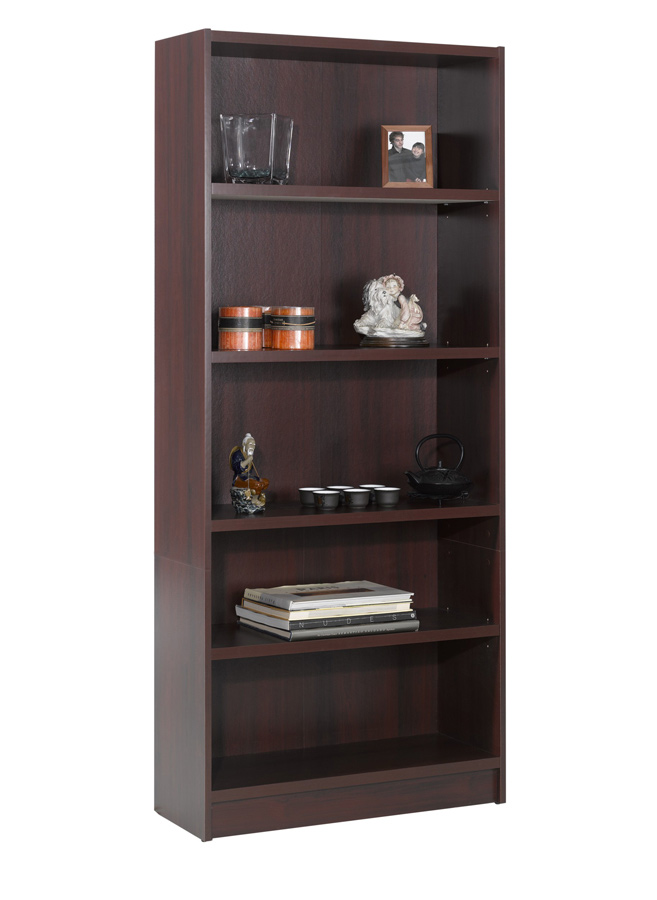 Nexera Essentials 72 Inch Tall Bookcase - Mahogany