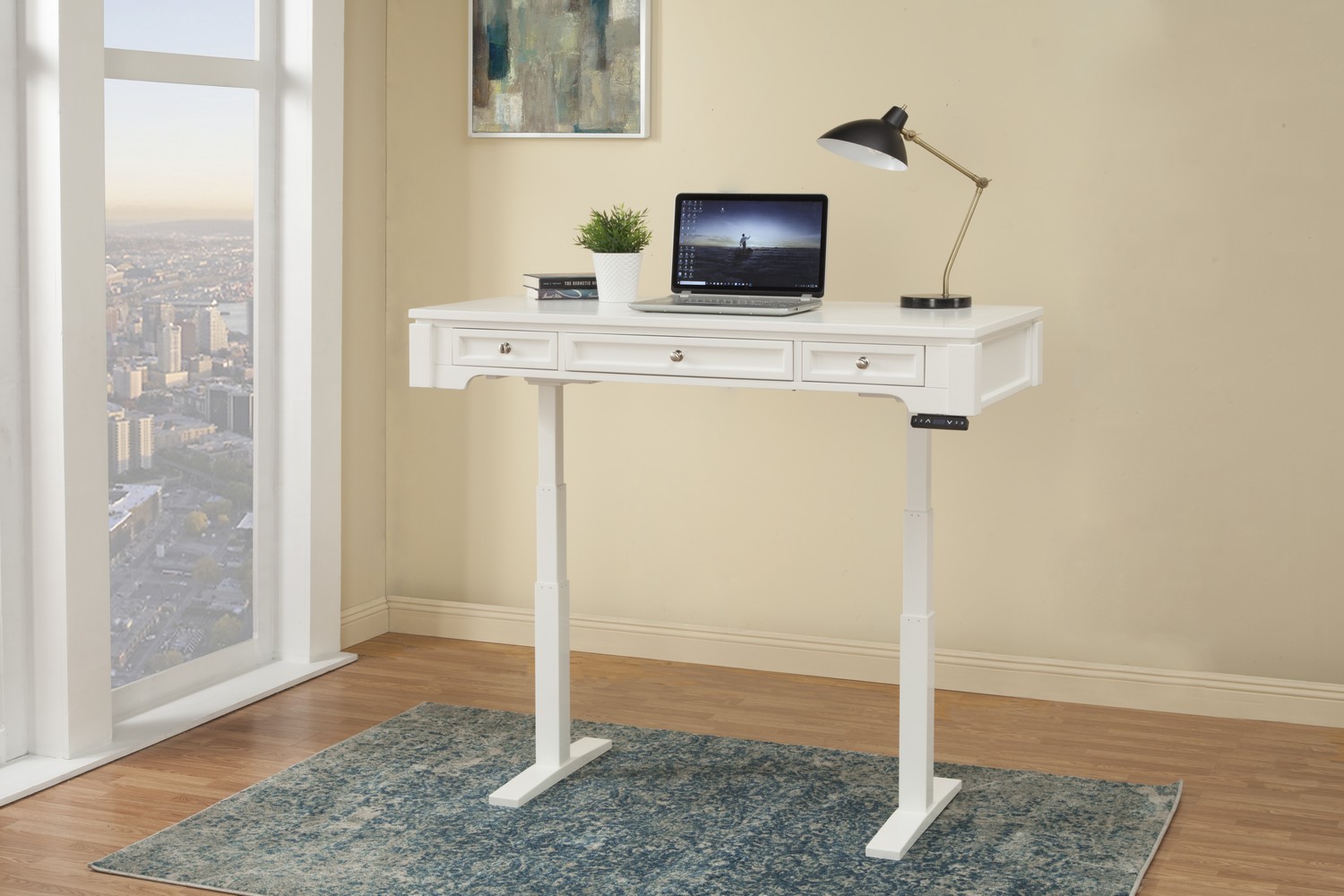 Parker House Boca 57-inch Power Lift Desk - Cottage White