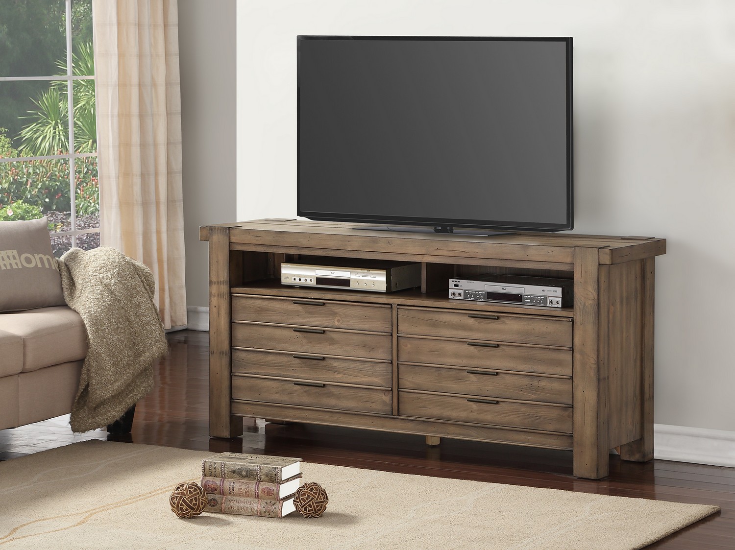 Parker House Brighton 63-inch TV Console - Antique Vintage Muslin Parker House Brighton 63-inch TV Console - Antique Vintage Muslin