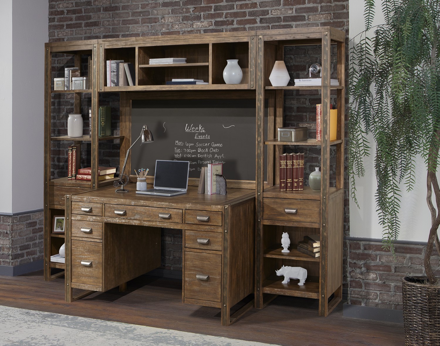 Parker House Brooklyn Home Office Set 2 - Antique Burnished Pine Parker House Brooklyn Home Office Set 2 - Antique Burnished Pine
