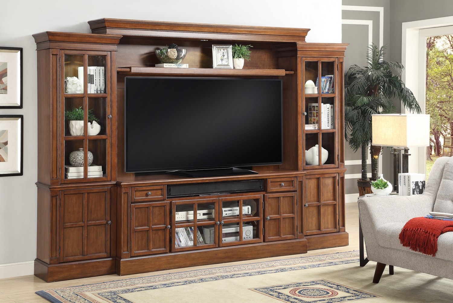 Parker House Churchill 4pc 72-inch Entertainment Wall Parker House Churchill 4pc 72-inch Entertainment Wall