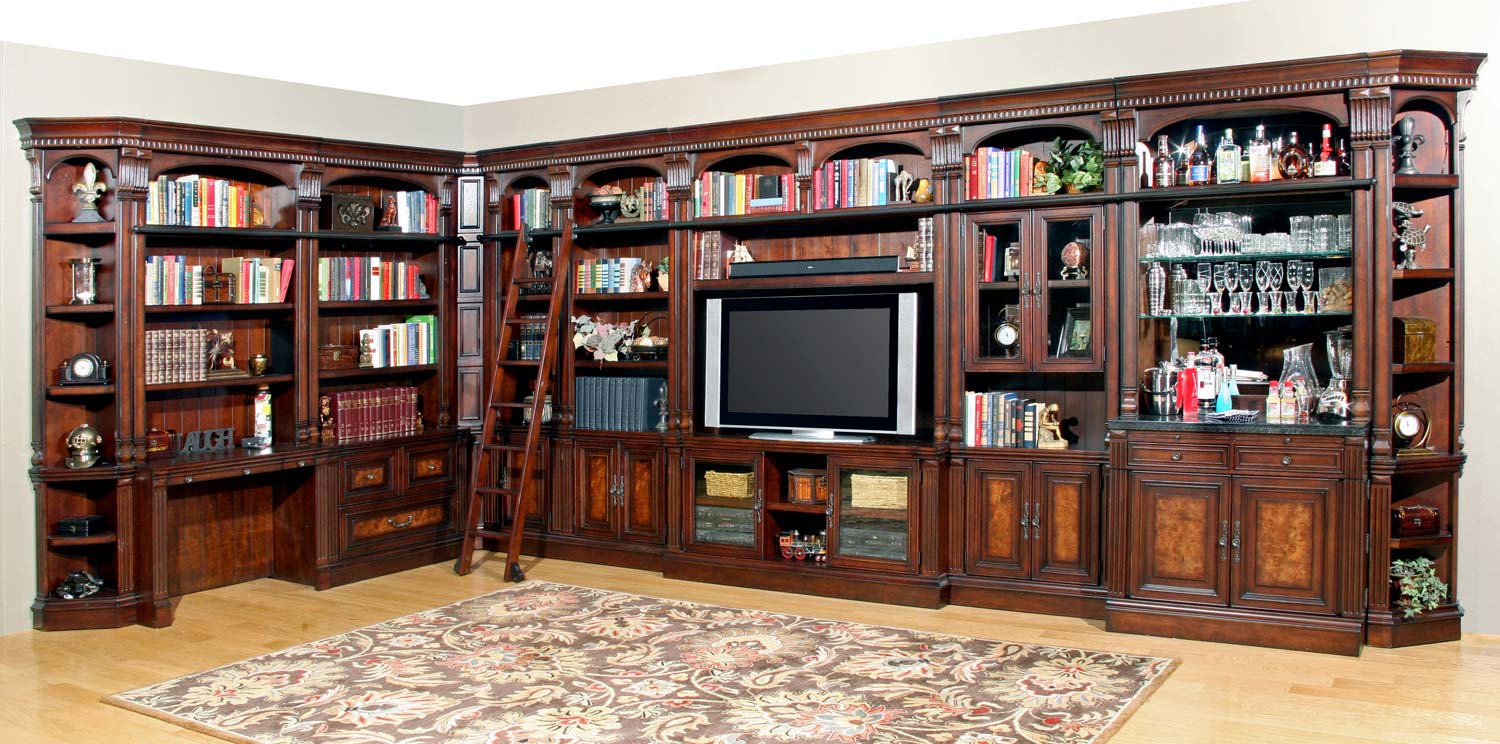 Parker House Corsica Library Bookcase Wall Unit with Bar 1