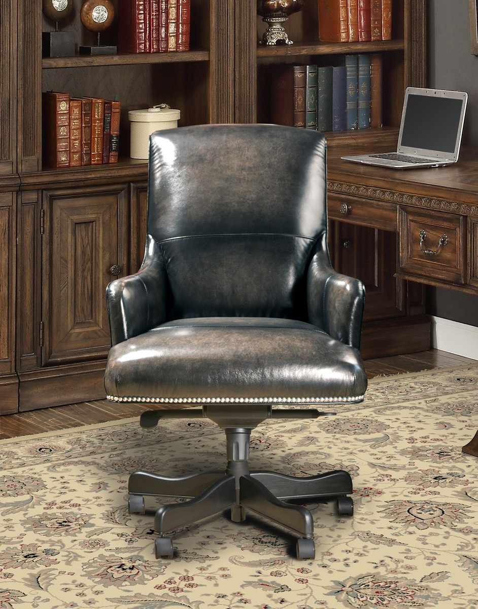 Parker House Prestige DC-106-SM Leather Desk Chair - Smoke Wipe