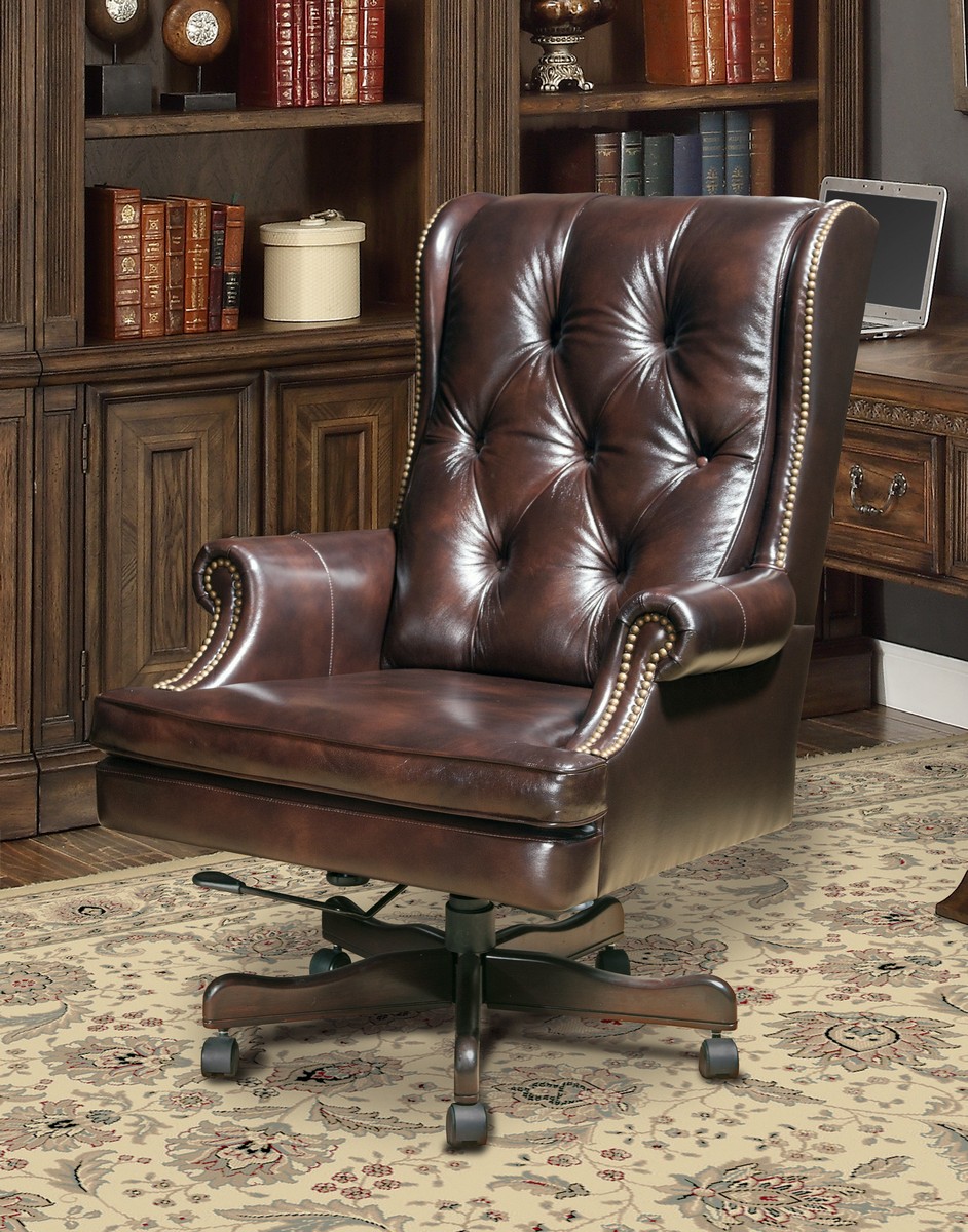 Parker House Prestige DC-112-HA Leather Desk Chair - Havana