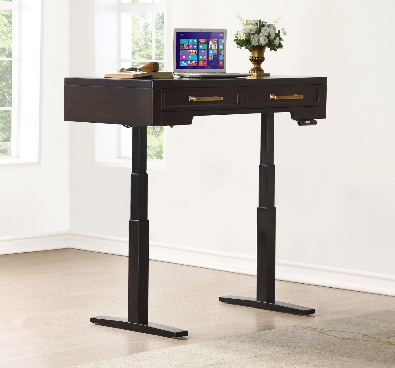 Parker House Greenwich 48-inch Power Lift Desk - Dark Walnut