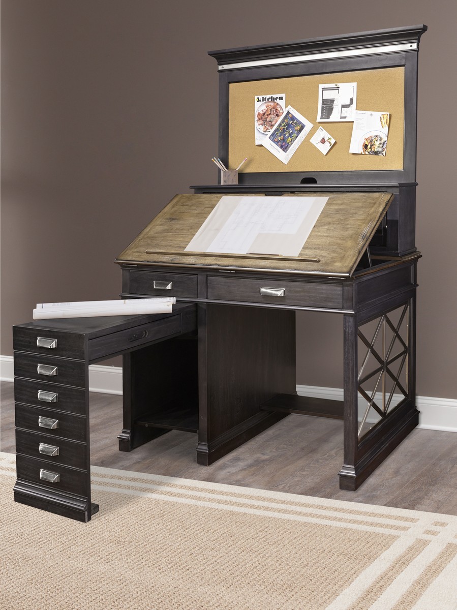 Parker House Lincoln Park Architects Desk with Hutch - Vintage Ash