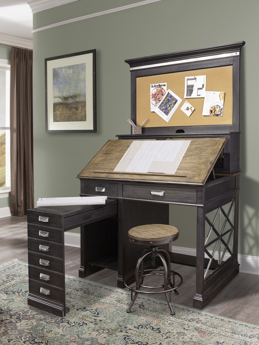 Parker House Lincoln Park Architects Desk with Hutch - Vintage Ash