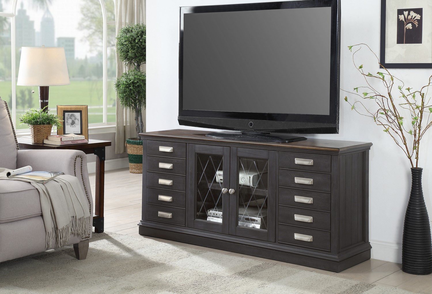 Parker House Lincoln Park 63-inch TV Console - Vintage Ash Parker House Lincoln Park 63-inch TV Console - Vintage Ash