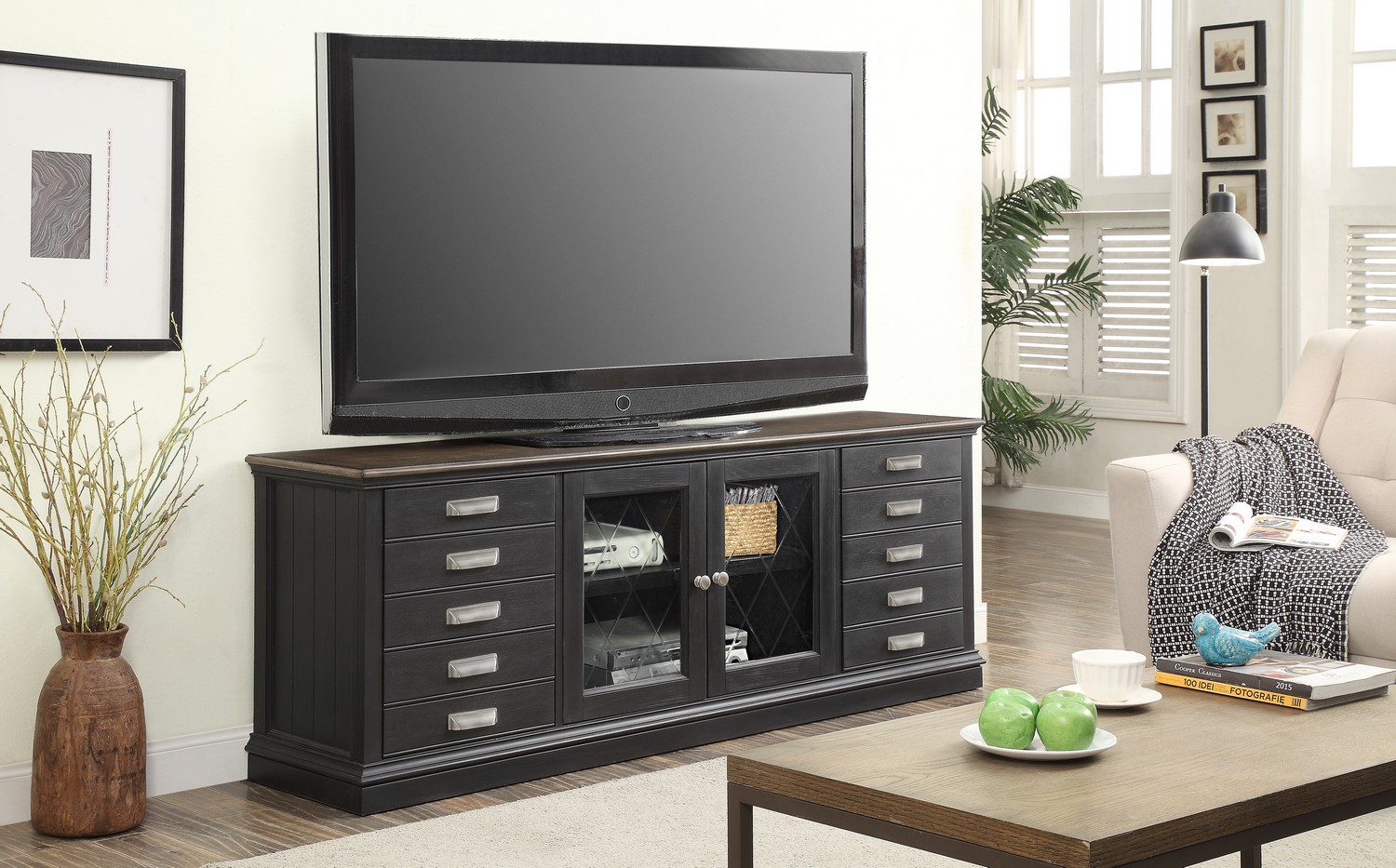 Parker House Lincoln Park 76-inch TV Console - Vintage Ash