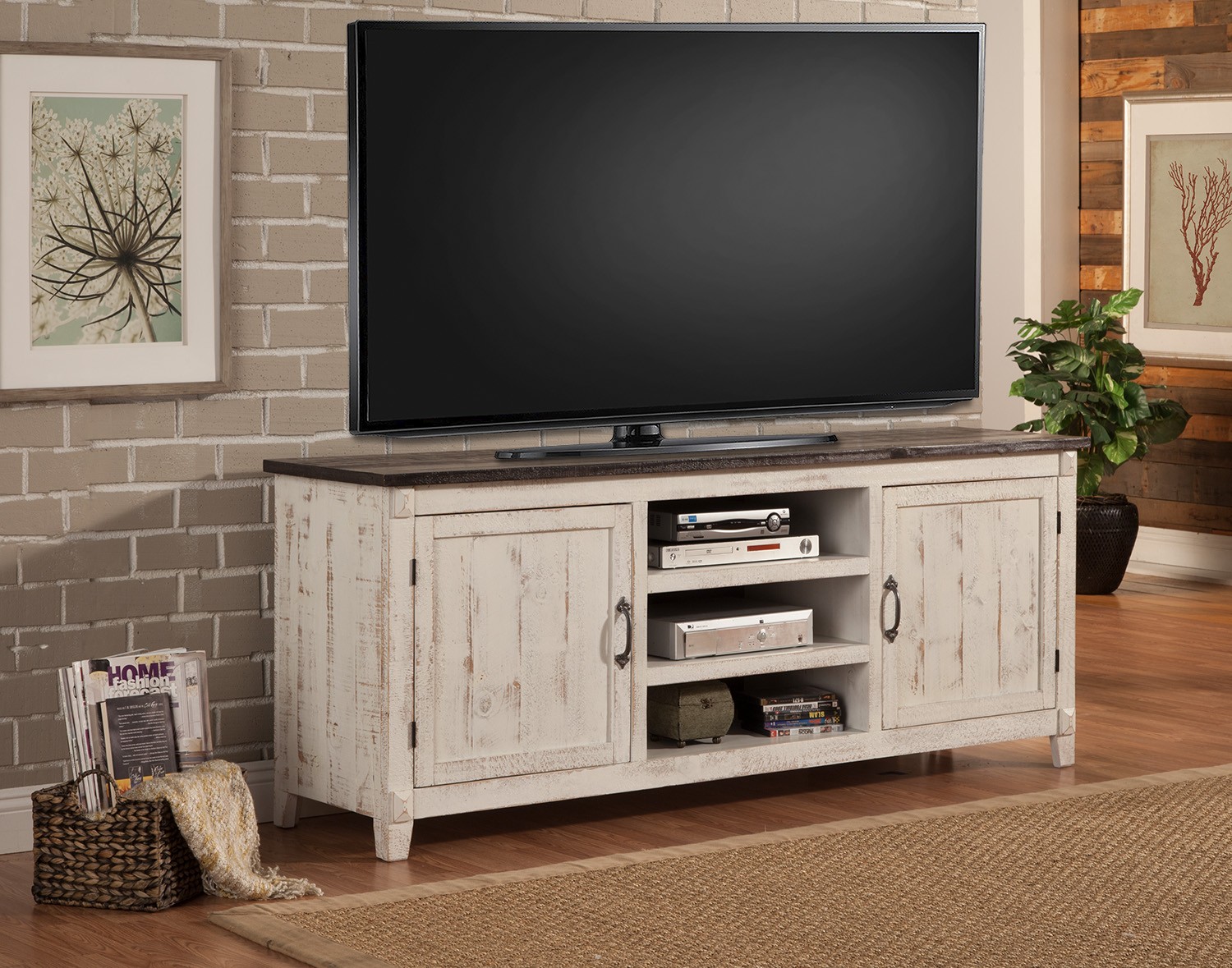 Parker House Mesa 76-inch Console - 2 Tone - Antique White