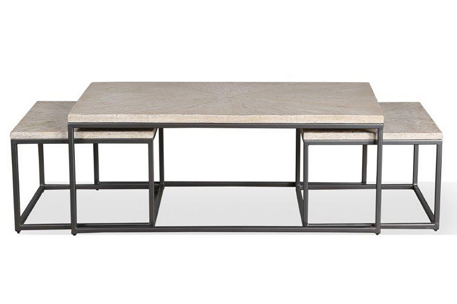Parker House Crossings Monaco Rectangular Nesting Cocktail Table - Weathered Blanc