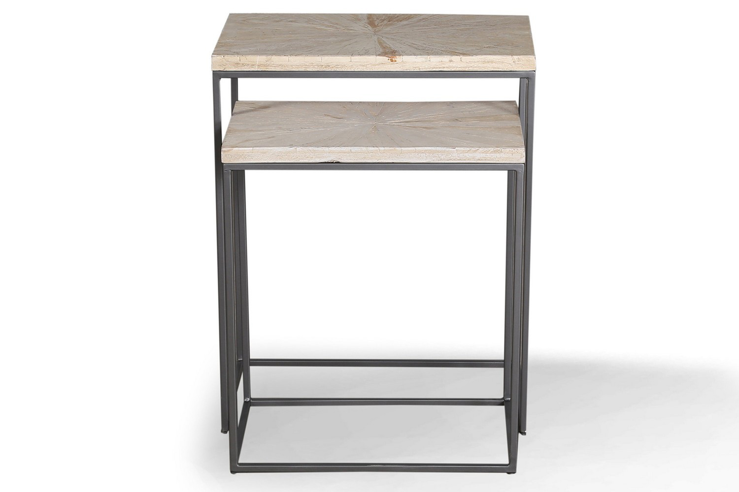 Parker House Crossings Monaco Chairside Nesting Table - Weathered Blanc