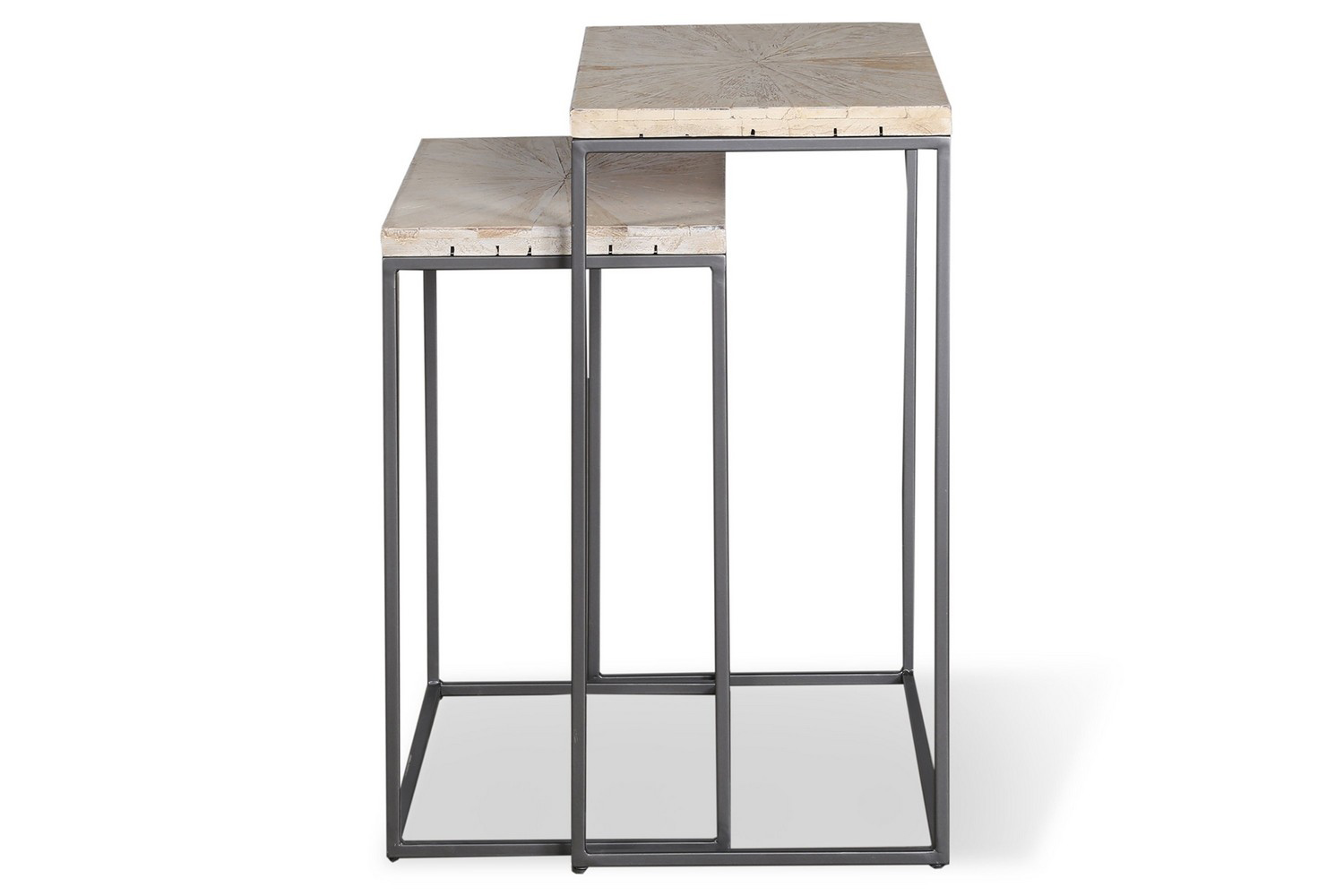 Parker House Crossings Monaco Chairside Nesting Table - Weathered Blanc