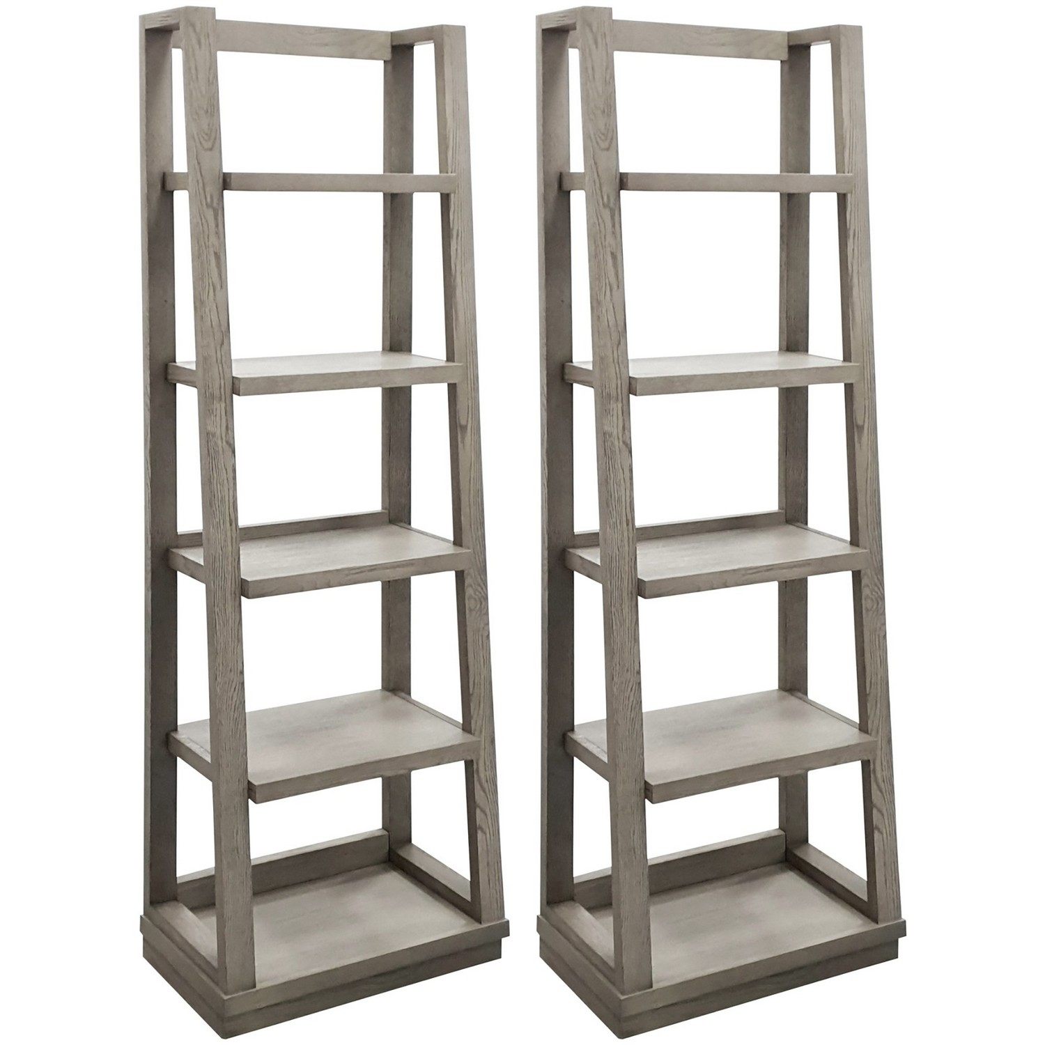Parker House Pure Modern Pair of Angled Etagere Bookcase Piers - Moonstone