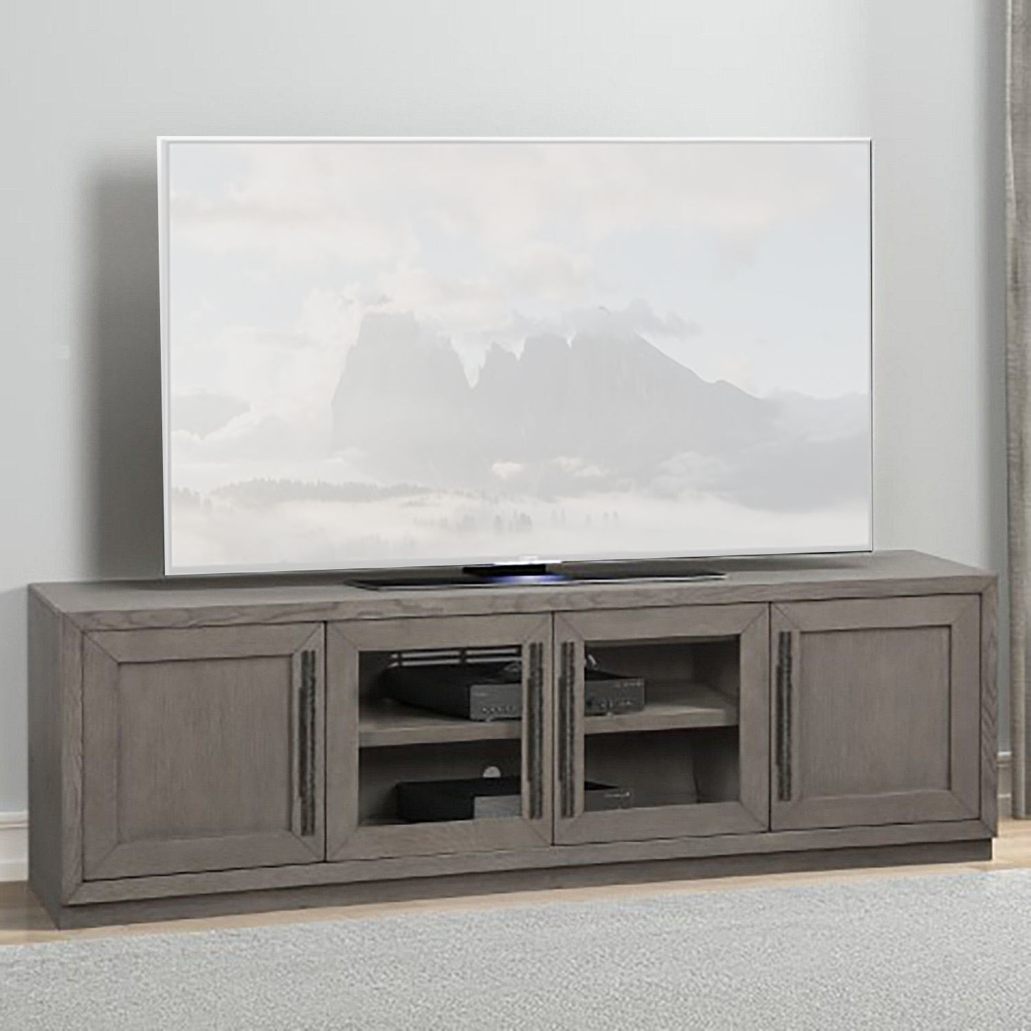 Parker House Pure Modern 76 Inch Door TV Console - Moonstone