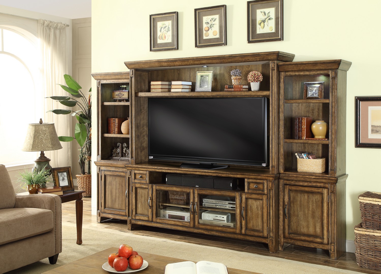 Parker House Riverbend 4 Pc 72in Entertainment TV Wall Unit