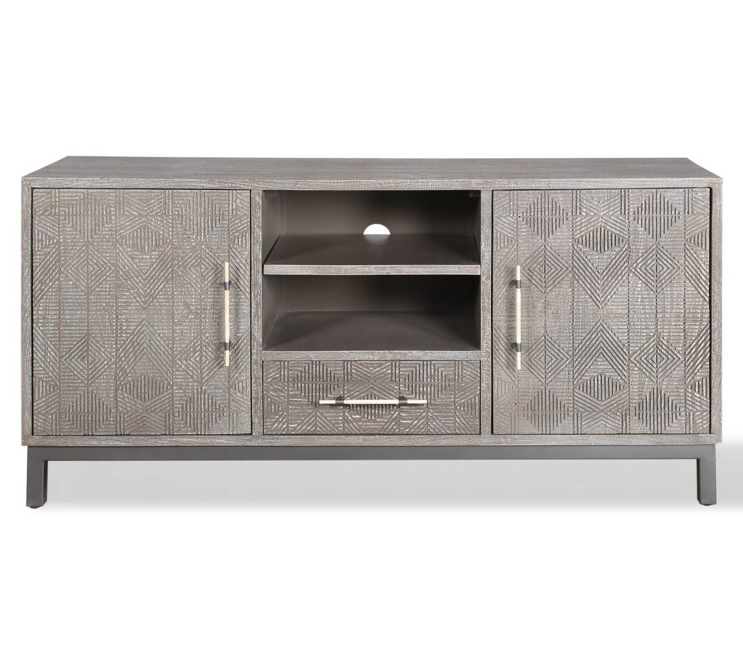 Parker House Crossings Serengeti 66 Inch TV Console - Sandblasted Fossil Grey