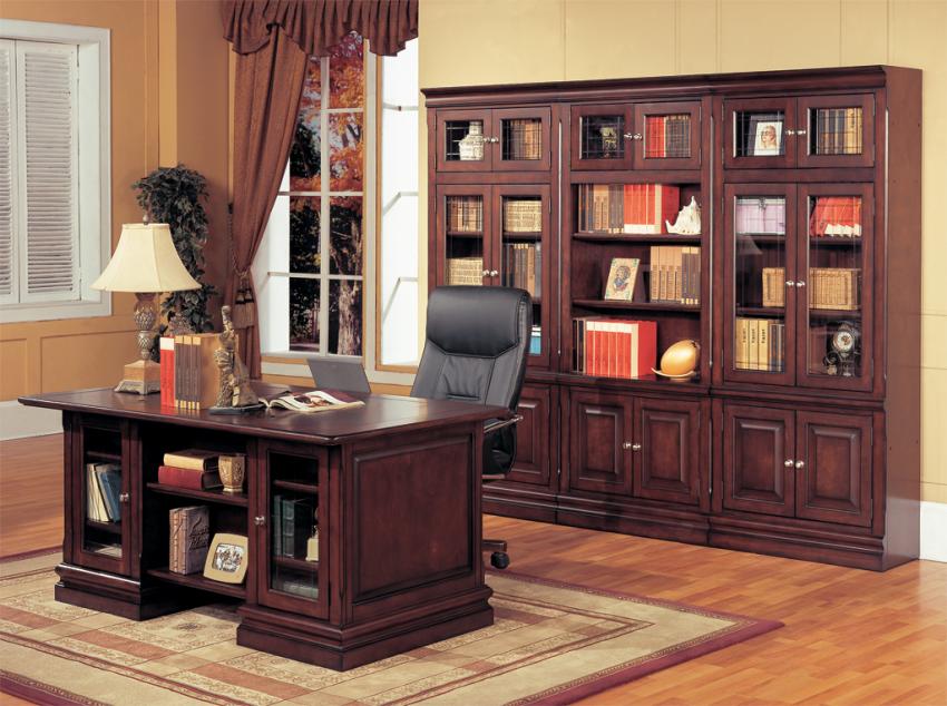 Parker House Sterling Library Bookcase and Desk Set
