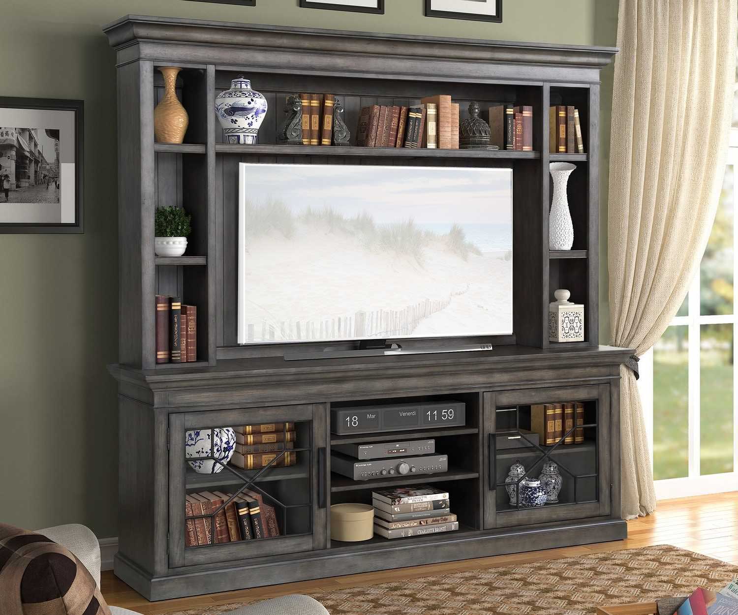 Parker House Sundance 92 Inch Console with Hutch and Back Panel - Smokey Grey