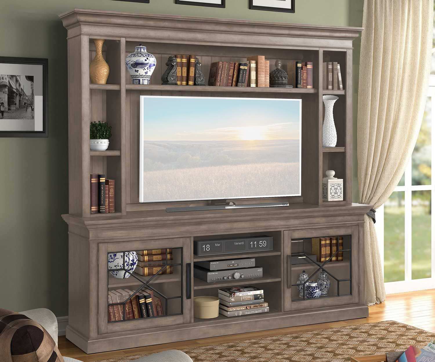 Parker House Sundance 92 Inch Console with Hutch and Backpanel - Sandstone