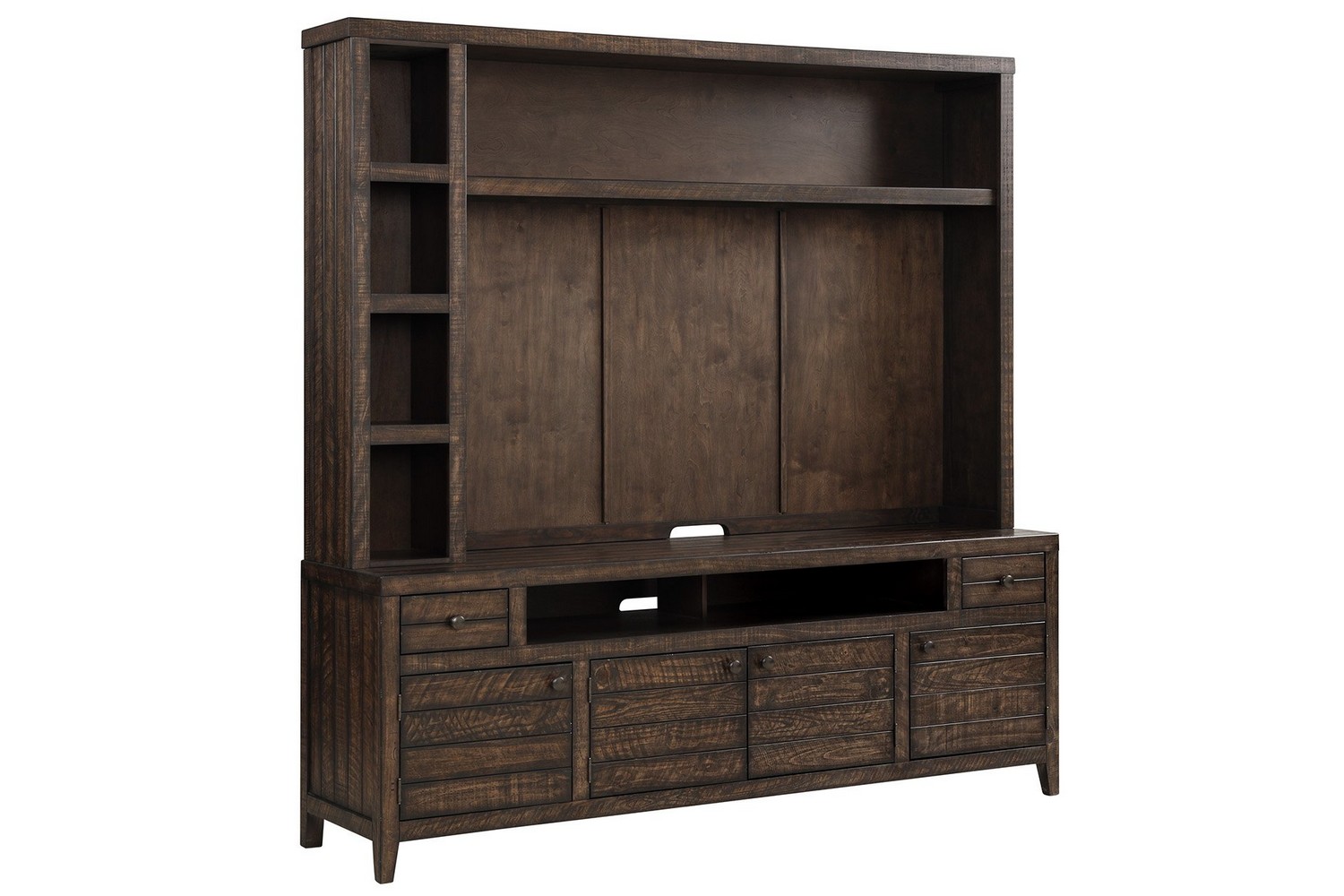 Parker House Tempe 84 Inch TV Console with Hutch and Back Panel - Tobacco