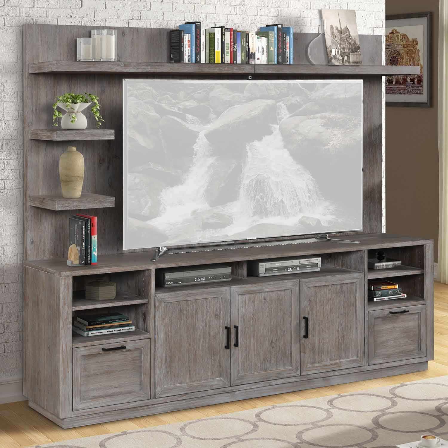 Parker House Vector TV Console with Hutch - Fieldstone