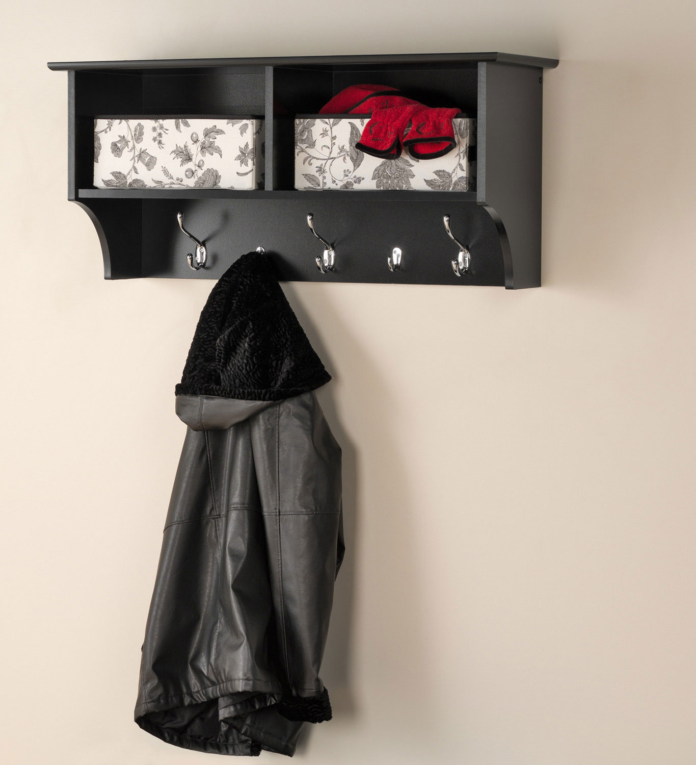 Prepac 36 Inch Wide Hanging Entryway Shelf - Black