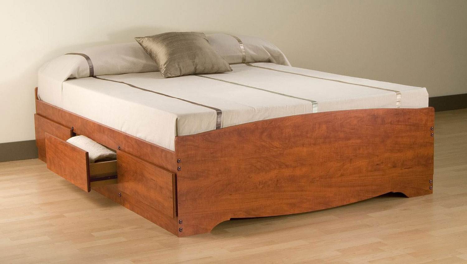 Prepac Mates Platform Storage Bed with 6 Drawers - Cherry