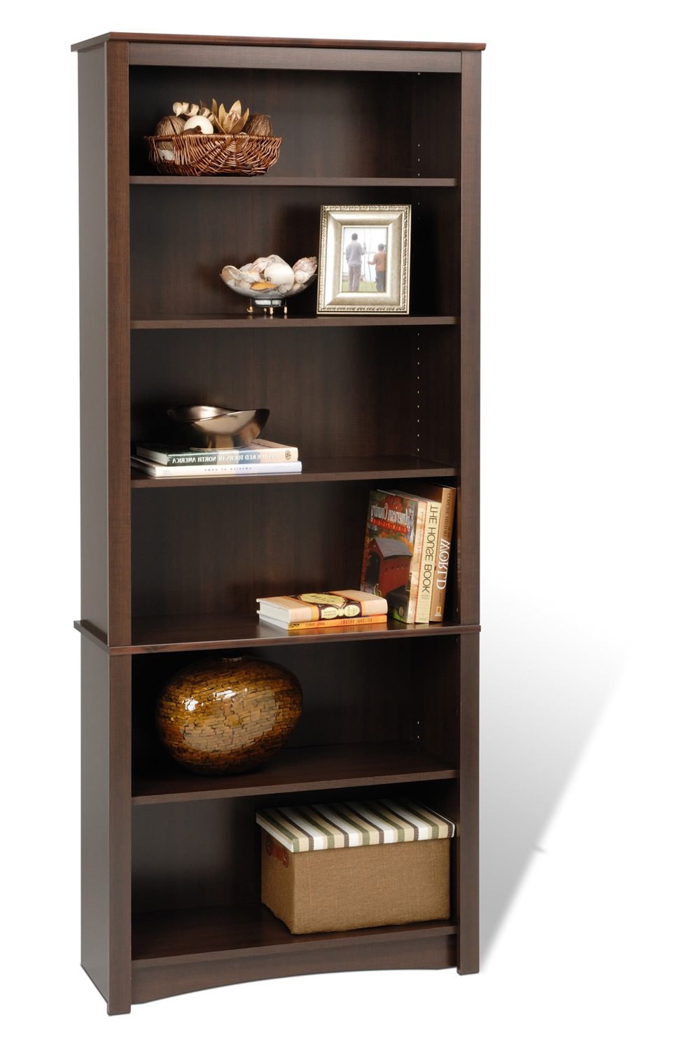 Prepac 77 Inch Sonoma 6-shelf Bookcase - Espresso