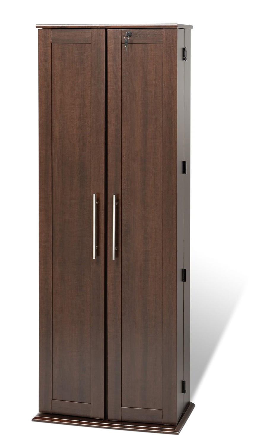 Prepac Grande Locking Media Storage Cabinet with Shaker Doors - Espresso