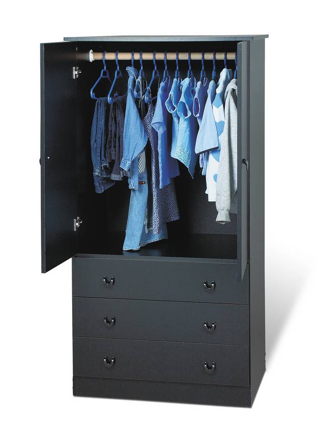 Prepac Black Juvenile Wardrobe